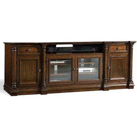 4-Door Entertainment Console with Center Speaker Space