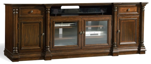 4-Door Entertainment Console with Center Speaker Space