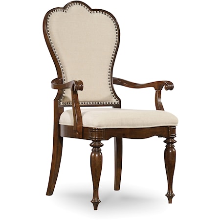 Traditional Upholstered Arm Chair with Nail Head Trim