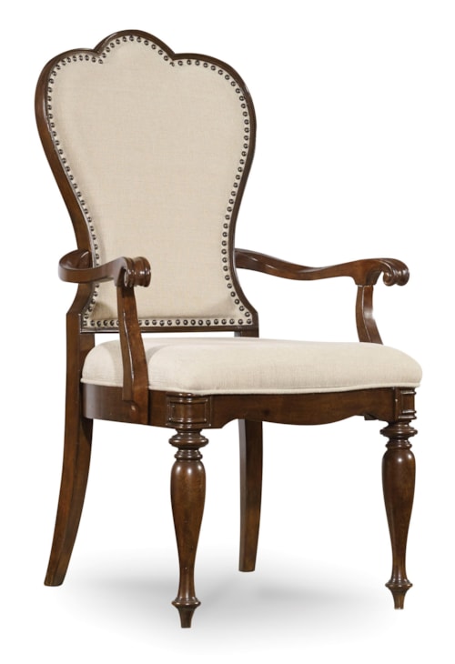 Traditional Upholstered Arm Chair with Nail Head Trim