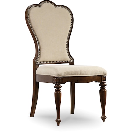 Traditional Upholstered Side Chair with Nailhead Trim