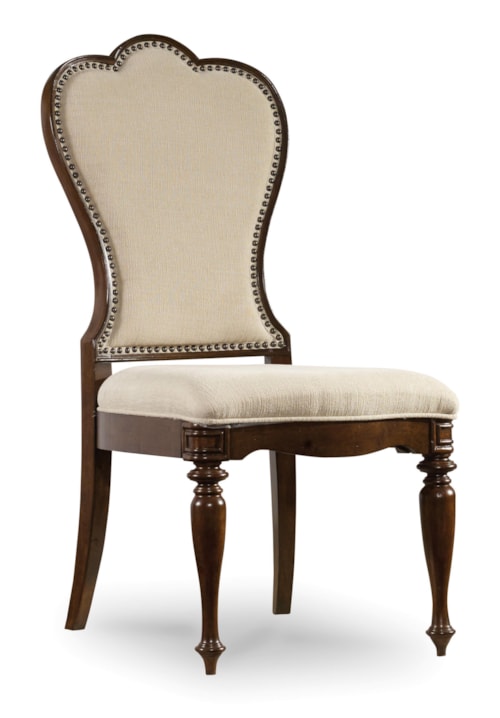 Traditional Upholstered Side Chair with Nailhead Trim