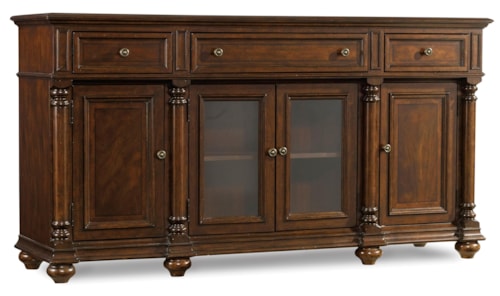 Traditional 4-Door Buffet with Silverware Tray Liner