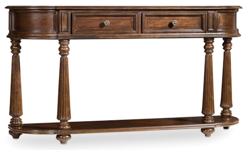 Traditional 2-Drawer Hall Console with Knobs