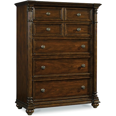 Traditional 5-Drawer Chest of Drawers with Cedar-Lined Bottom Drawers