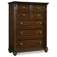 Traditional 5-Drawer Chest of Drawers with Cedar-Lined Bottom Drawers