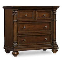 Traditional 3-Drawer Nightstand with Outlets
