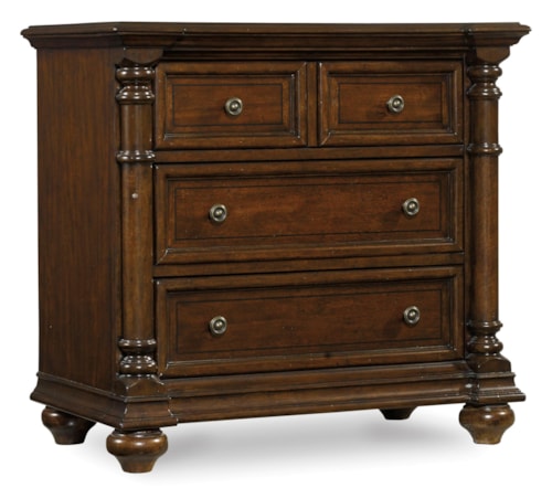 Traditional 3-Drawer Nightstand with Outlets