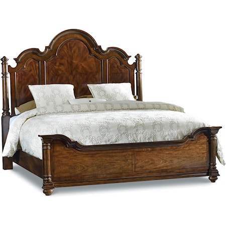 Queen Size Poster Bed with Mahogany Veneers
