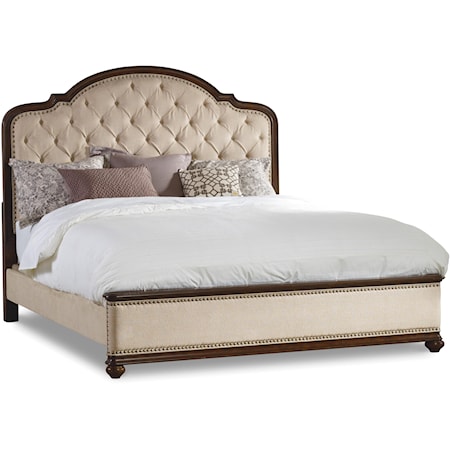 Queen Size Upholstered Bed with Tufting