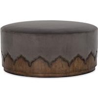 Traditional Cocktail Ottoman with Casters