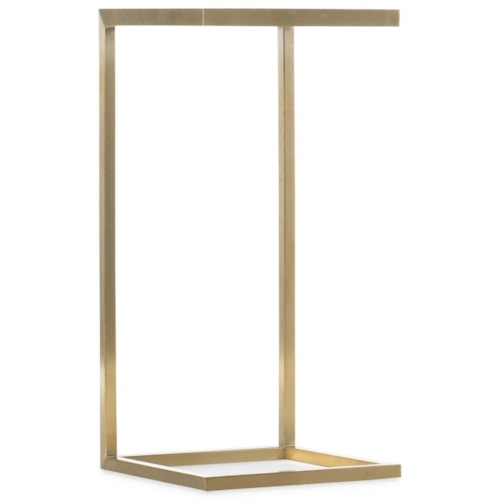 Contemporary C-Shaped Contemporary Accent Table with Glass Top