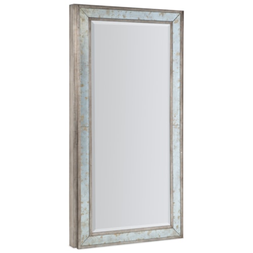 Rustic Floor Mirror with Jewelry Storage