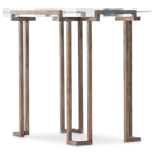 Contemporary End Table with Acrylic Top