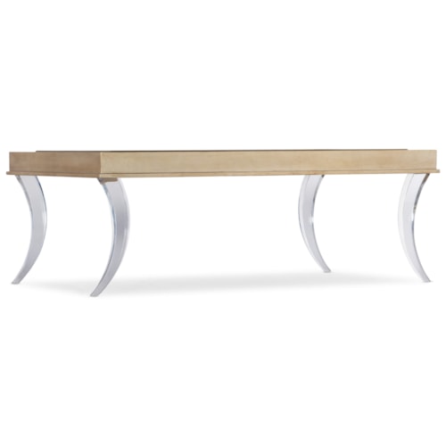 Contemporary Cocktail Table with Beveled Glass Top