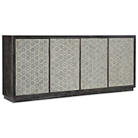 Transitional Four-Door Credenza with Adjustable Shelves