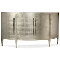 Contemporary 4-Door Credenza with Adjustable Shelves