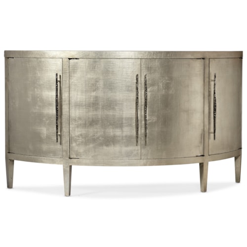Contemporary 4-Door Credenza with Adjustable Shelves