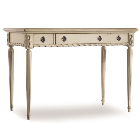 Sofia Writing Desk with Weathered Finish and Fluted Legs
