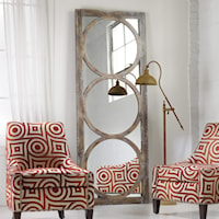 Transitional Floor Mirror with Circle Motifs