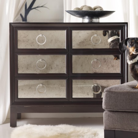 Six-Drawer Chest with Mirrored Front