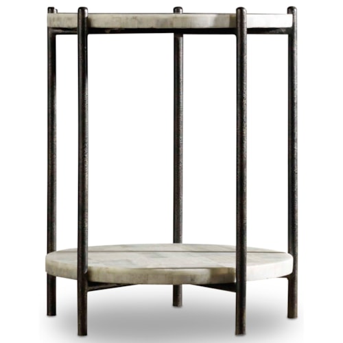 Transitional Accent Table with White Onyx Top