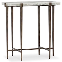 Contemporary Accent Table with Metal Base