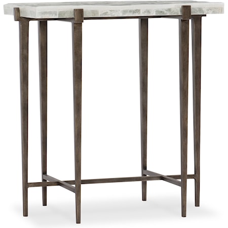 Contemporary Accent Table with Metal Base