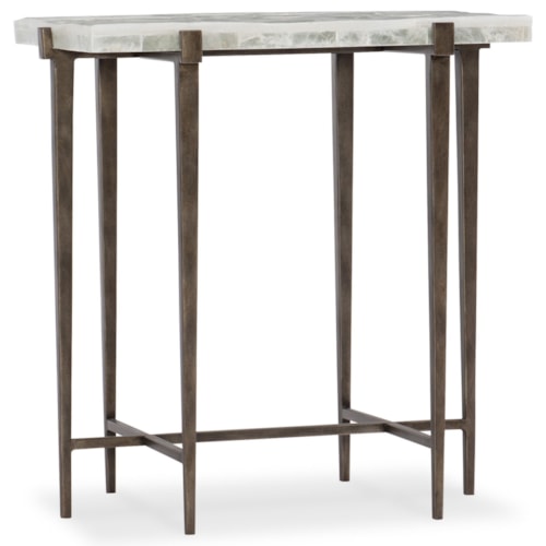Contemporary Accent Table with Metal Base