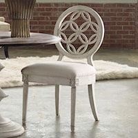 Transitional Side Chair with Circle Fretwork Pattern