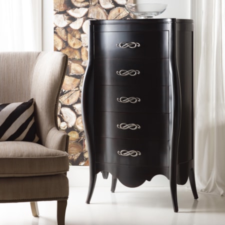 Vivienne Tall Bombe Chest with 5 Drawers