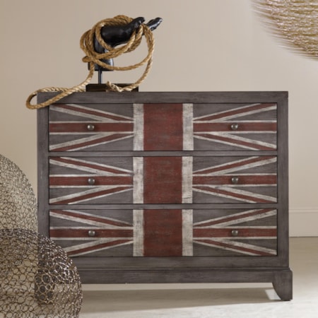 Union Jack 3-Drawer Chest with Painted Flag Front