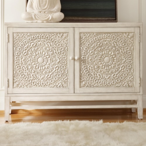 Traditional Two Door Chest with Carved Front
