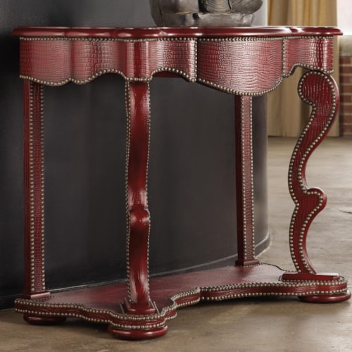 Red Croc Console with 1 Drawer