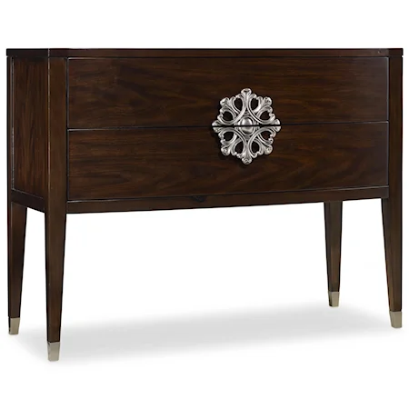 Transitional Medallion Console with 2 Drawers