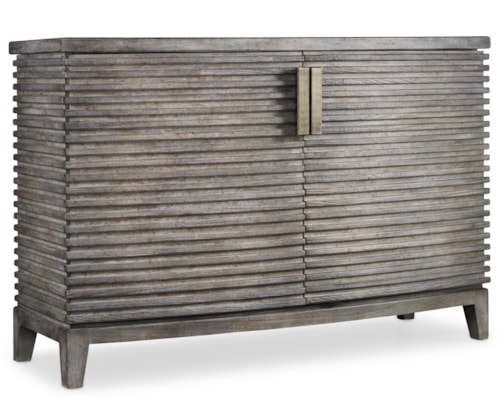 Transitional Two Door Chest with Adjustable Shelves