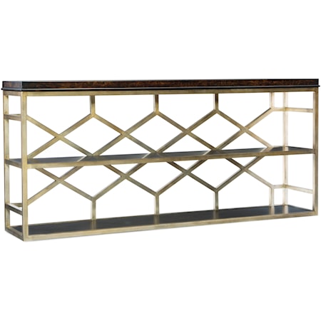 Transitional Console Table with Metal Base