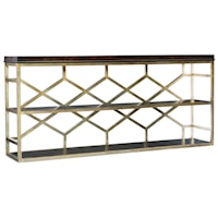 Transitional Console Table with Metal Base