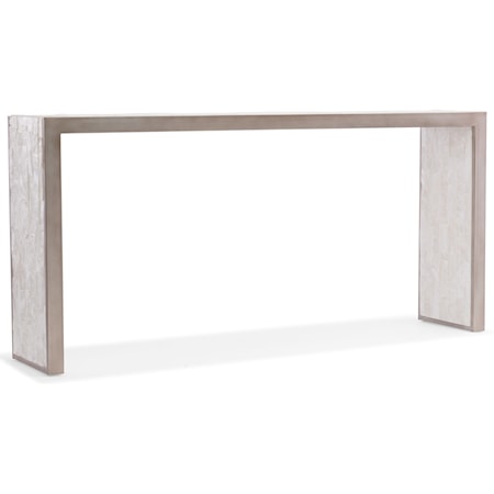 Contemporary Console Table with Faux Silver Leaf