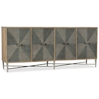 Contemporary Four-Door Credenza with Soft Close Doors