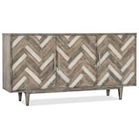 Transitional Three Door Sideboard with Adjustable Shelves