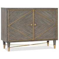 Contemporary Two Door Accent Chest with Gold Accents