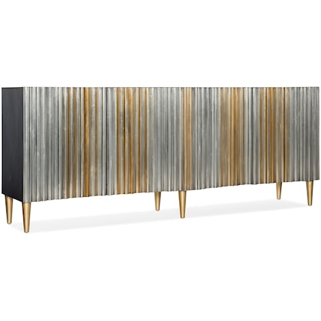 Contemporary 4-Door Credenza with Adjustable Shelves