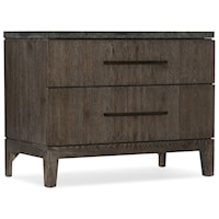Transitional 2-Drawer Nightstand with Outlet