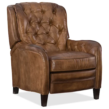 Transitional High Leg Recliner with Diamond Tufting