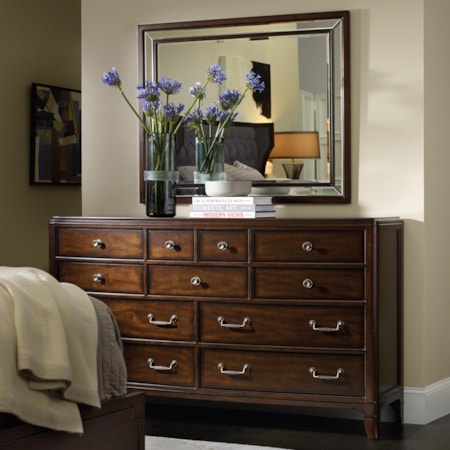 11 Drawer Dresser with Wall Mirror Set