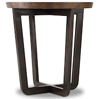 Contemporary Round End Table with Copper Top