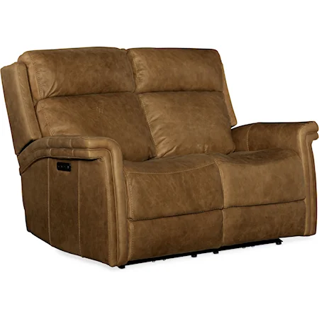 Casual Leather Motion Loveseat with USB Ports