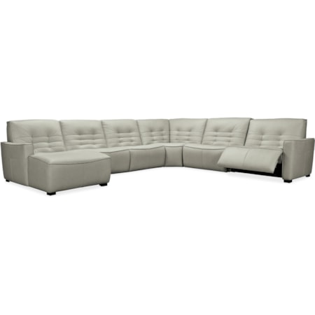 Contemporary 6-Piece Power Sectional with LAF Chaise
