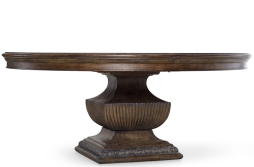Traditional 72-Inch Round Dining Table with Grand Scale Pedestal Base